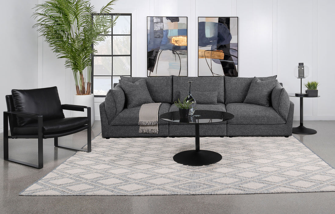 Sasha 3-Piece Upholstered Sofa Barely Black image