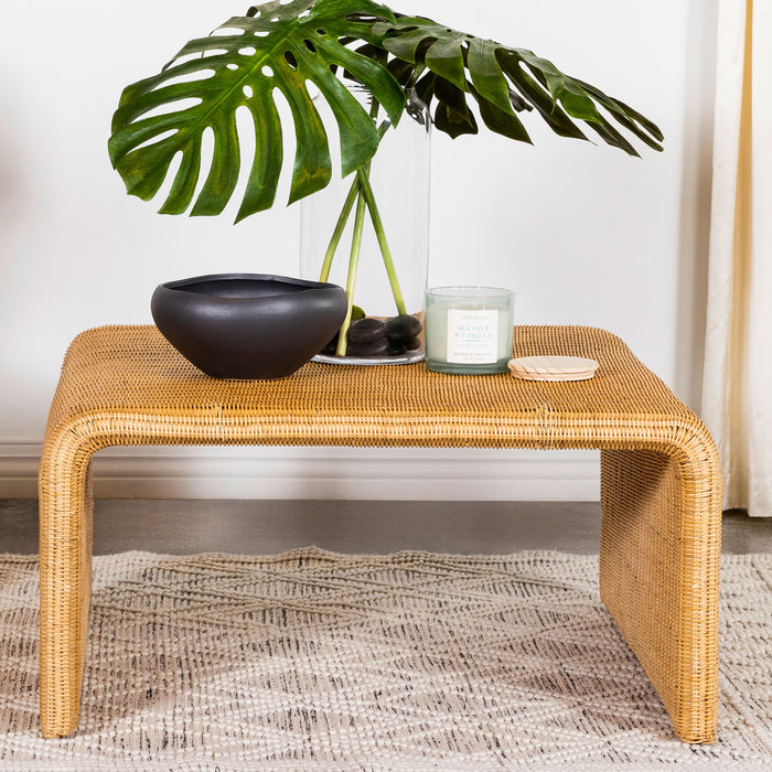 Juanita Square Rattan Coffee Table Natural image