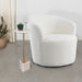 Joyce Upholstered Swivel Barrel Chair White image