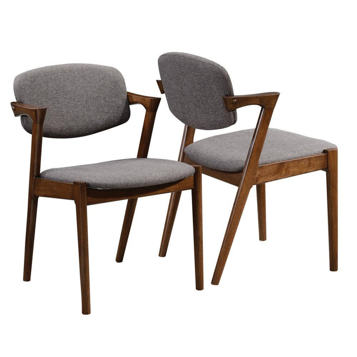 Malone Dining Side Chairs Grey and Dark Walnut (Set of 2)