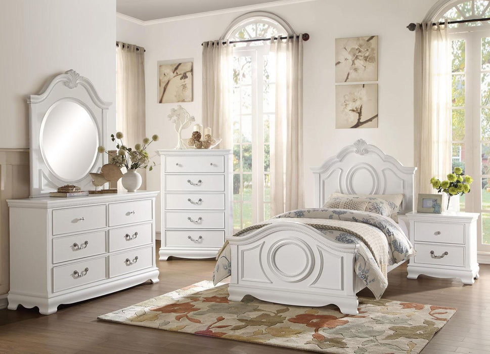 Lucida Twin Panel Bed in White 2039TW-1*