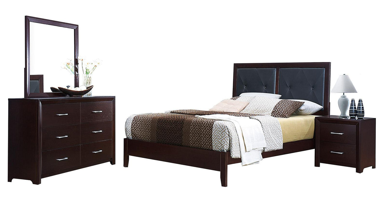 Edina Queen Panel Bed in Espresso-Hinted Cherry