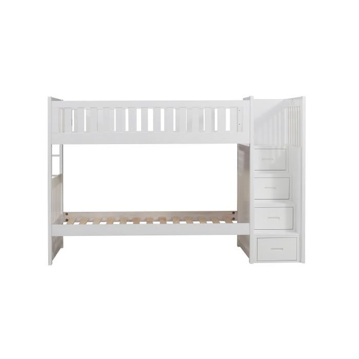 Galen Bunk Bed w/ Reversible Step Storage in White B2053SBW-1* image