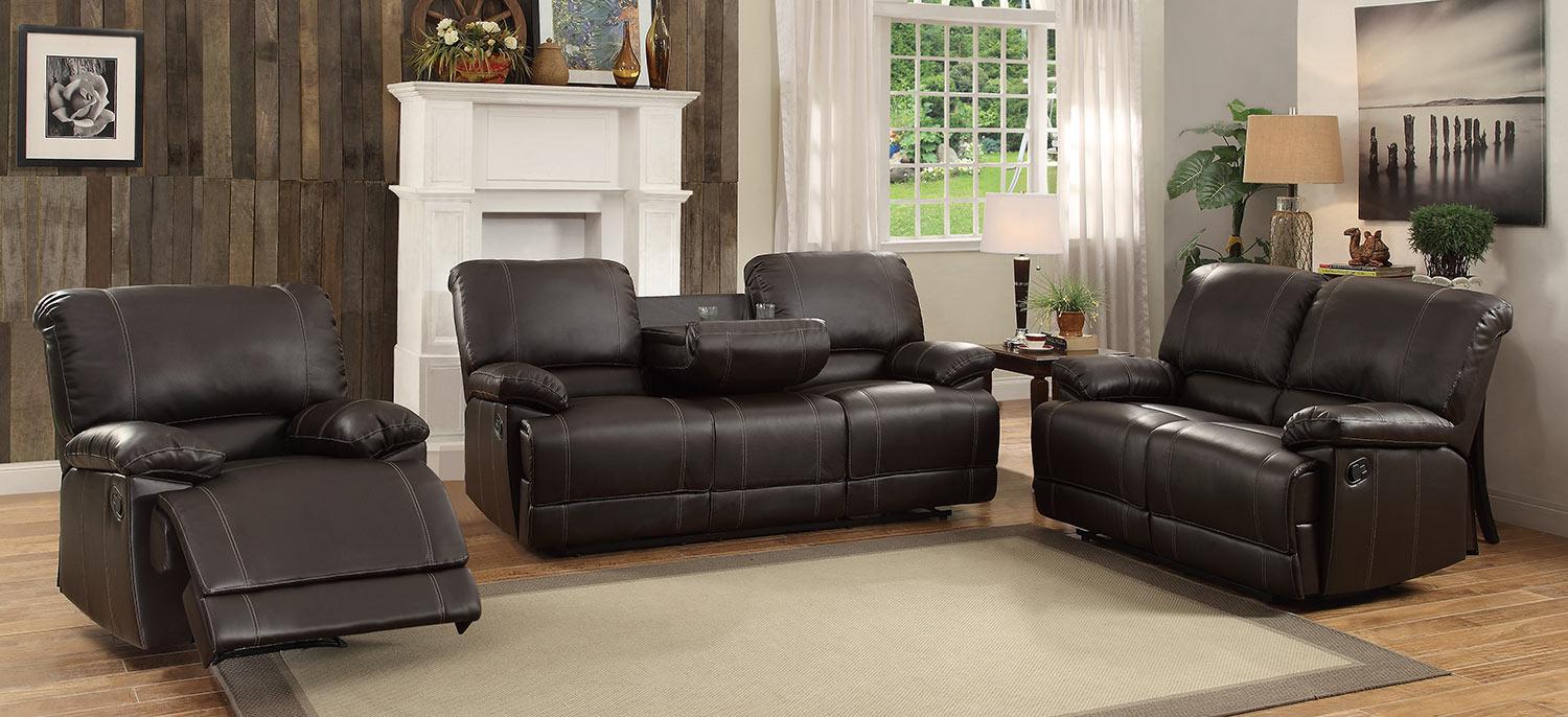 Cassville Double Reclining Loveseat in Dark Brown 8403-2