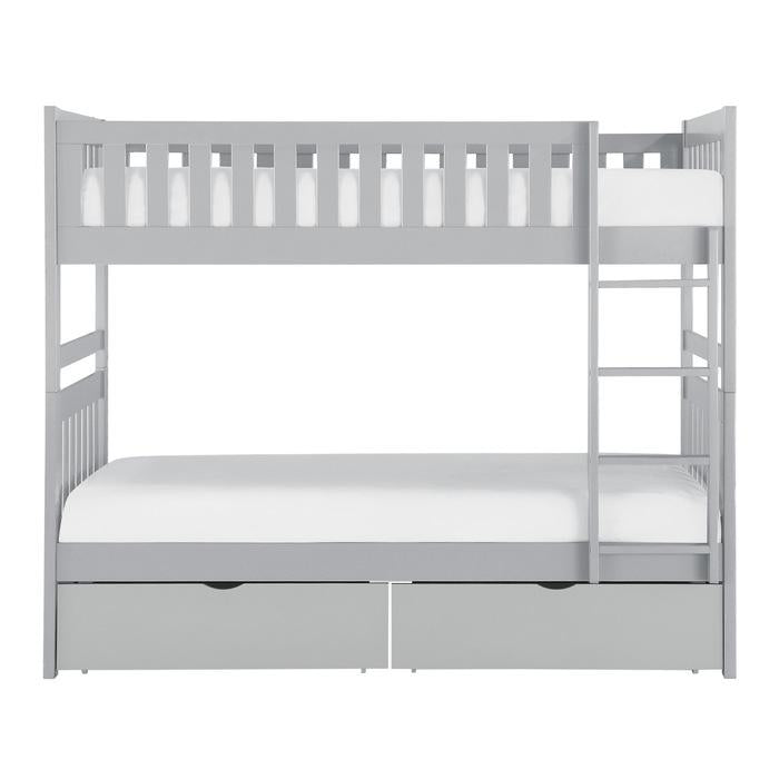 Orion Twin/Twin Bunk Bed with Storage Boxes in Gray B2063-1*T image