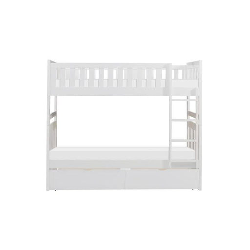 Galen Twin/Twin Bunk Bed w/ Storage Boxes in White B2053W-1*T image