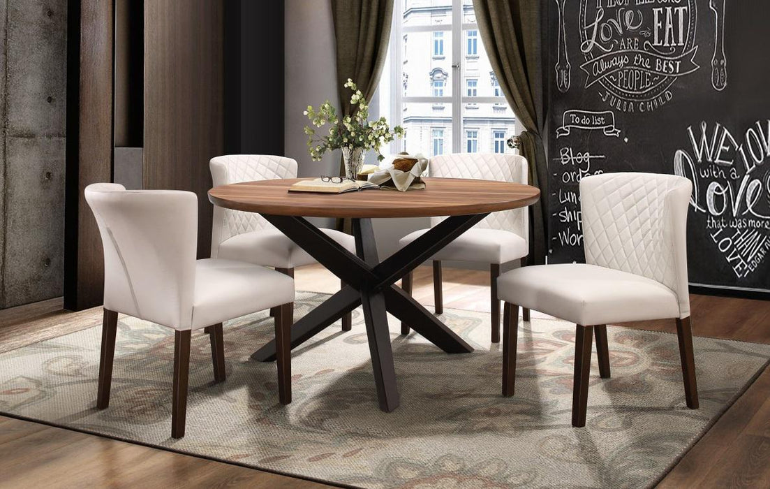 Nelina Round Dining Table in Espresso & Natural 5597-53*