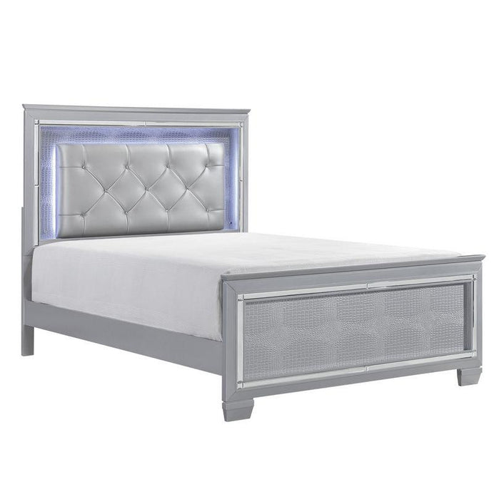 Allura Queen Panel Bed in Silver 1916-1*