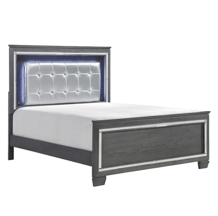 Allura Queen Panel Bed in Gray 1916GY-1*