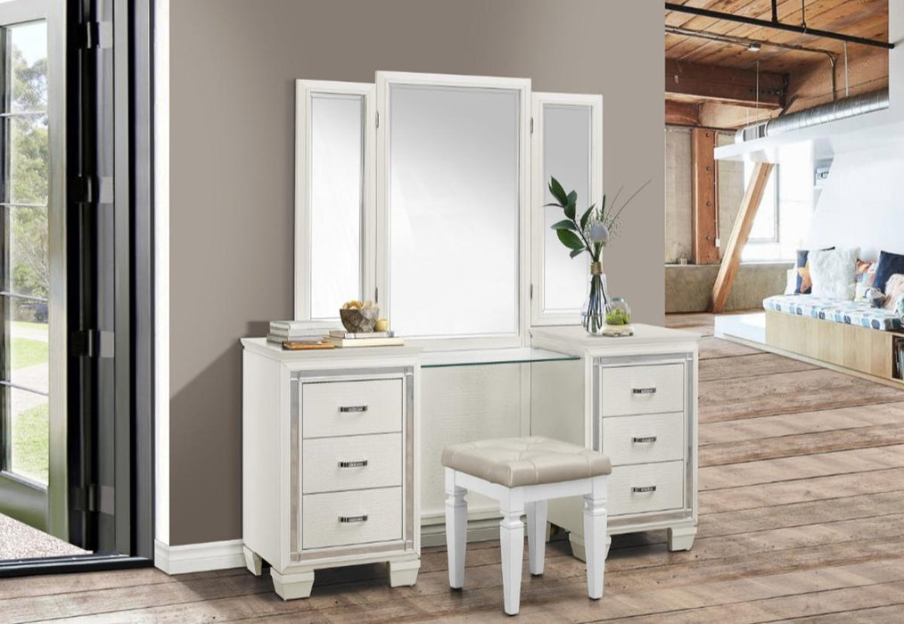 Allura Vanity Stool in White 1916W-14