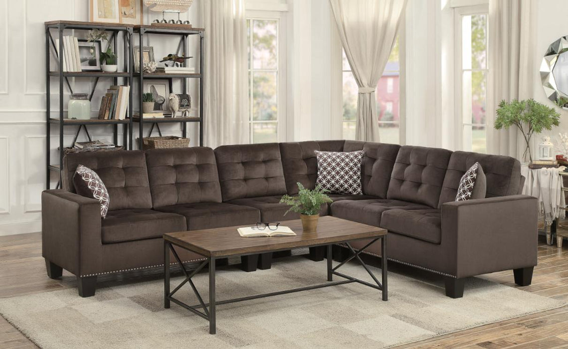 Lantana 2-Piece Reversible Sectional in Chocolate