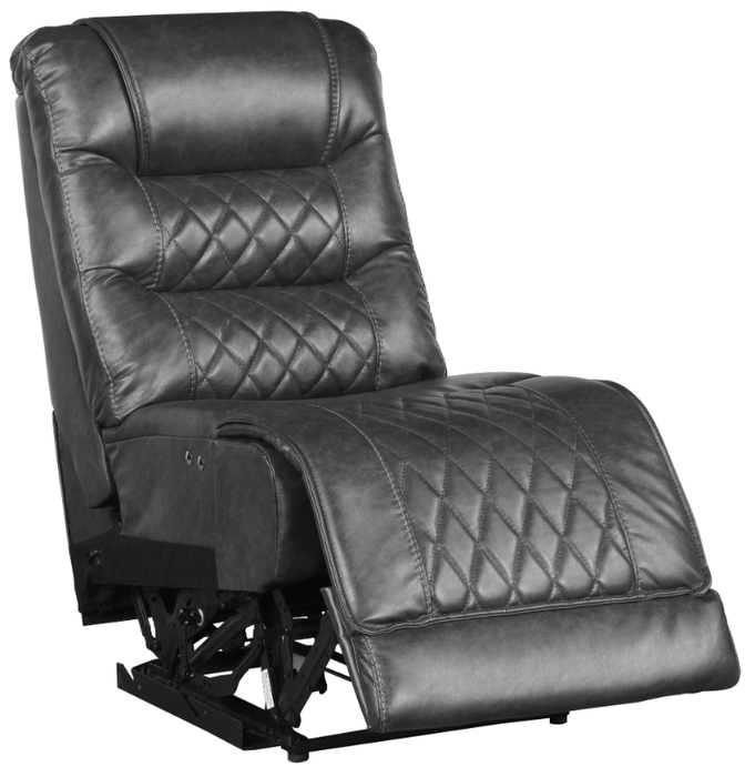 Putnam Power Armless Reclining Chair in Gray 9405GY-ARPW