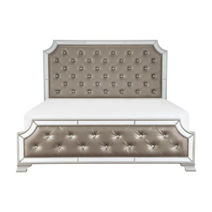 Avondale Queen Upholstered Panel Bed in Silver 1646-1* image