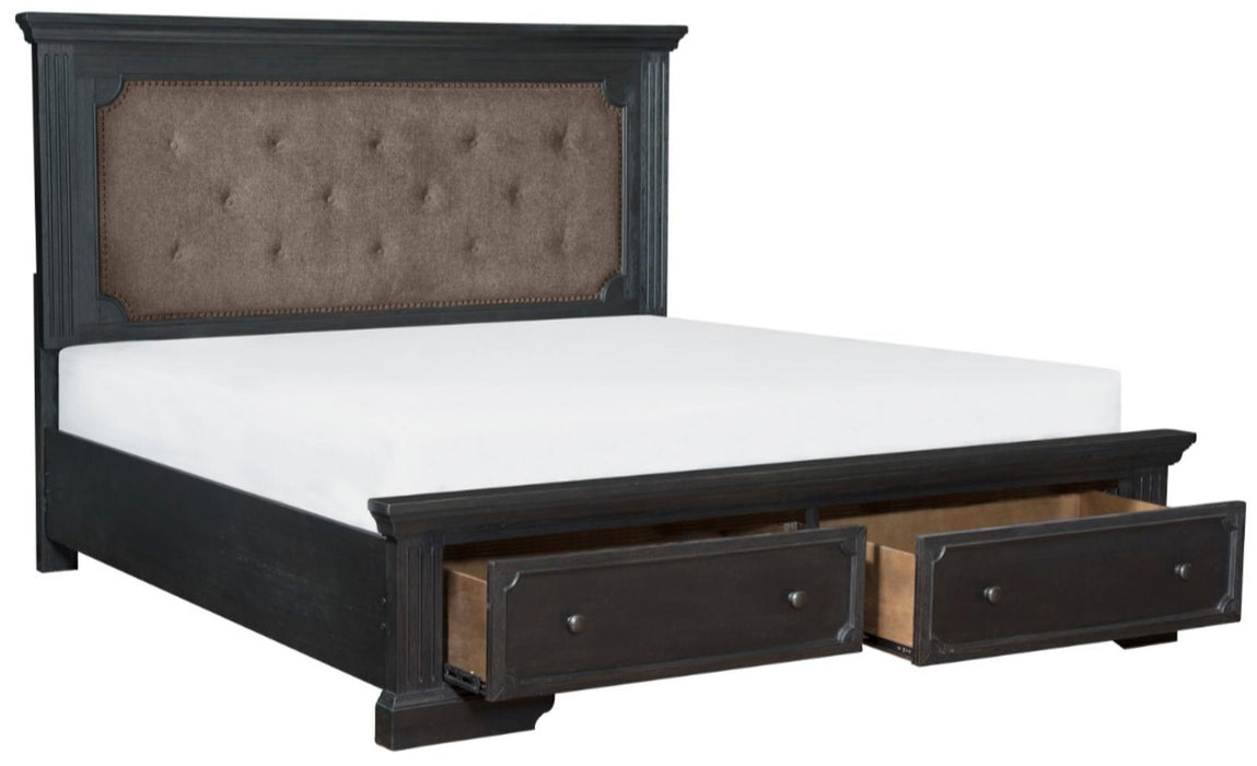 Bolingbrook Queen Upholstered Storage Platform Bed in Coffee 1647-1*