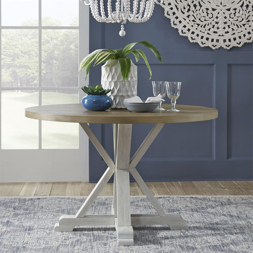 Liberty Furniture Lakeshore Single Pedestal Table in White image