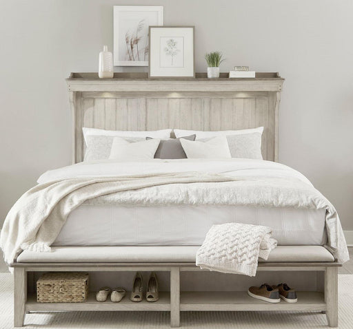 Liberty Furniture Ivy Hollow King Mantle Storage Bed in Weathered Linen image