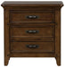 Liberty Furniture Saddlebrook 3 Drawer Nightstand in Tobacco Brown image