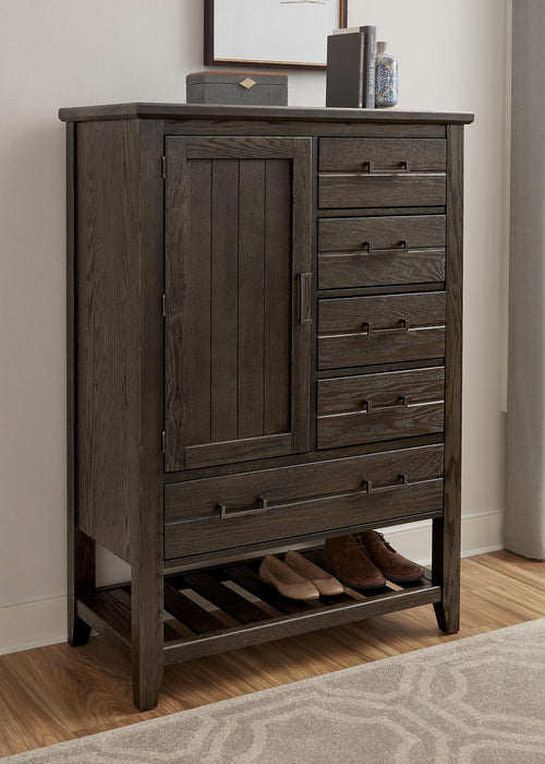 Vaughan-Bassett Passageways Charleston Brown Door Chest in Dark Brown