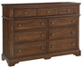 Vaughan-Bassett Heritage 9 Drawer Bureau in Amish Cherry image