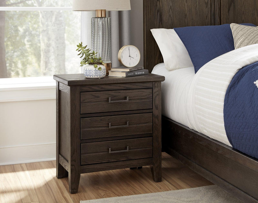 Vaughan-Bassett Passageways Charleston Brown 3 Drawer Nightstand in Dark Brown