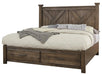 Vaughan-Bassett Cool Rustic King Barndoor X Headboard with Storage Footboard Bed in Mink image