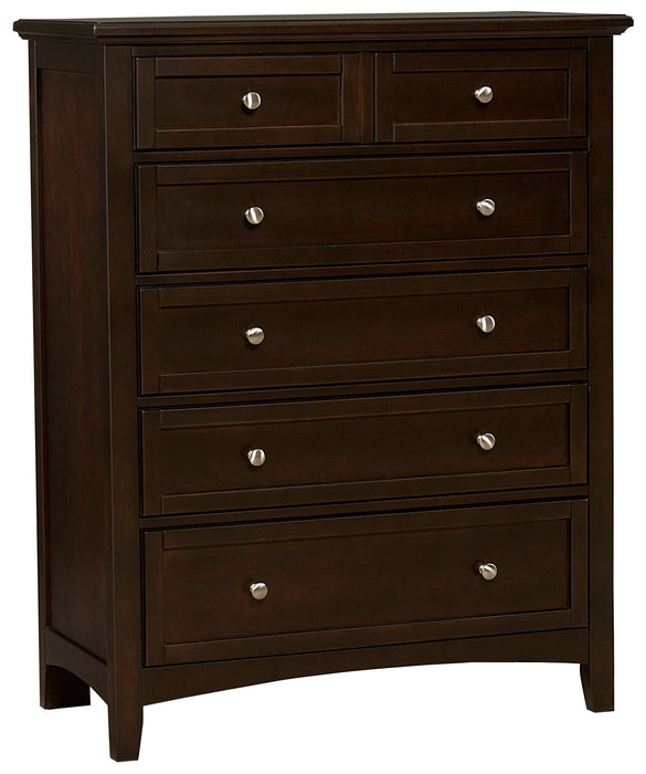 Vaughan-Basset Bonanza 5-Drawer Chest in Merlot image