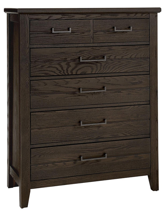 Vaughan-Bassett Passageways Charleston Brown 5 Drawer Chest in Dark Brown image